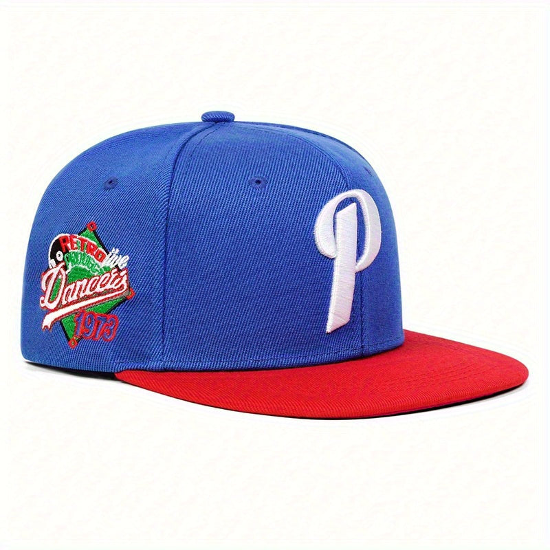 [Hip Hop Hat] Embroidered Hip Hop Hat | Men Letter P Outdoor Adjustable Sunscreen Leisure Hat | Spring Summer Travel Tourism Beach Vacation