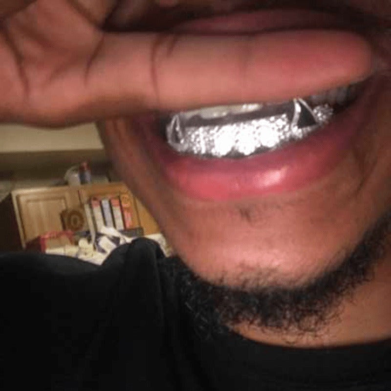 16 Teeth Hip Hop Grillz, Upper & Lower Teeth Grills, Punk Style, Fashion Jewelry for Cosplay & Performance