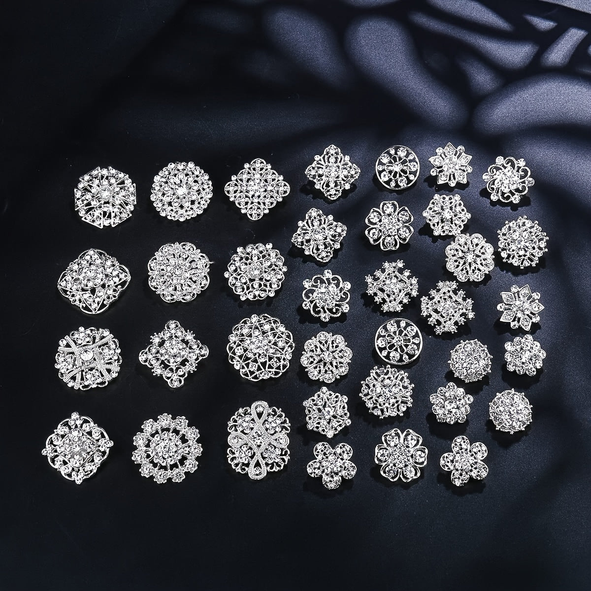36Pcs Rhinestone Brooch Set, Elegant Golden Jewelry with Classic Design, Perfect for Weddings, Parties, and Formal Occasions, Versatile, Shiny Fashion Accessories, Ideal Gift for.Suitable for men and women.