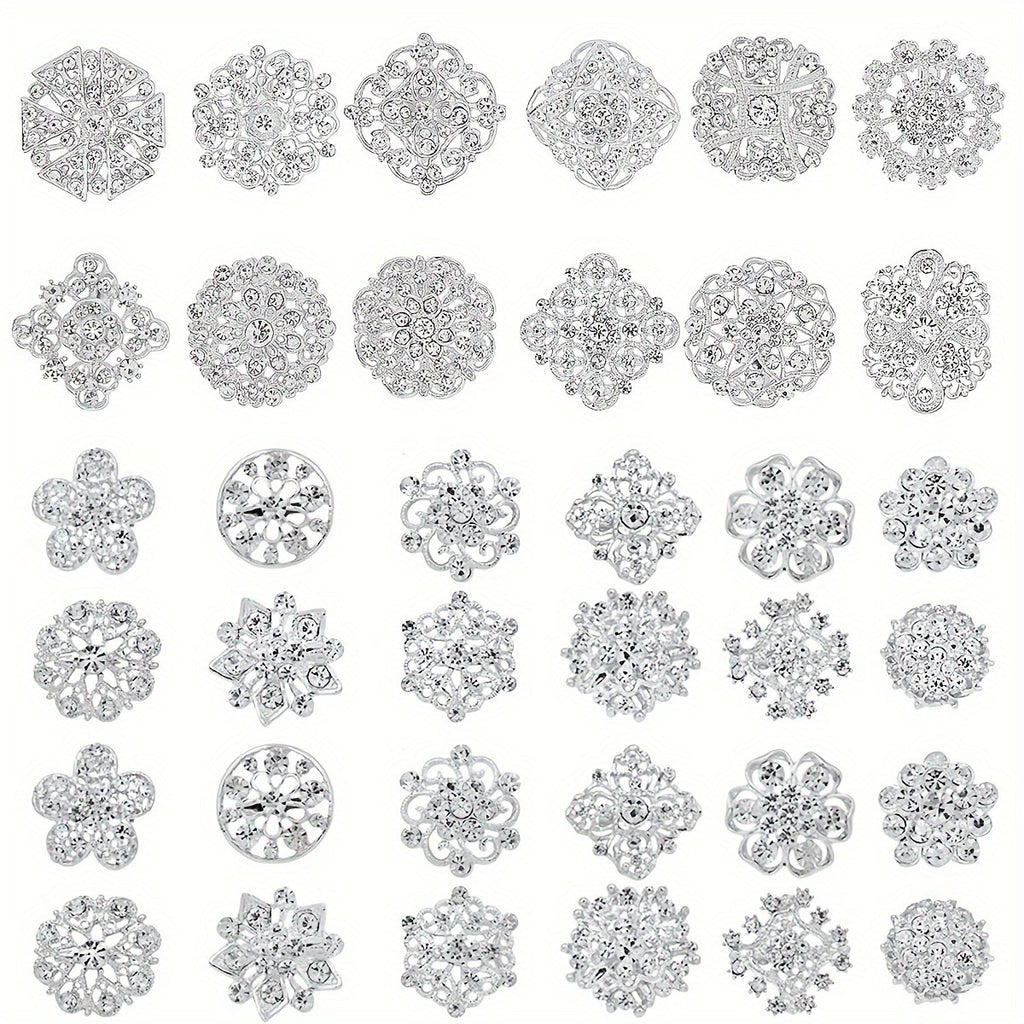 36Pcs Rhinestone Brooch Set, Elegant Golden Jewelry with Classic Design, Perfect for Weddings, Parties, and Formal Occasions, Versatile, Shiny Fashion Accessories, Ideal Gift for.Suitable for men and women.