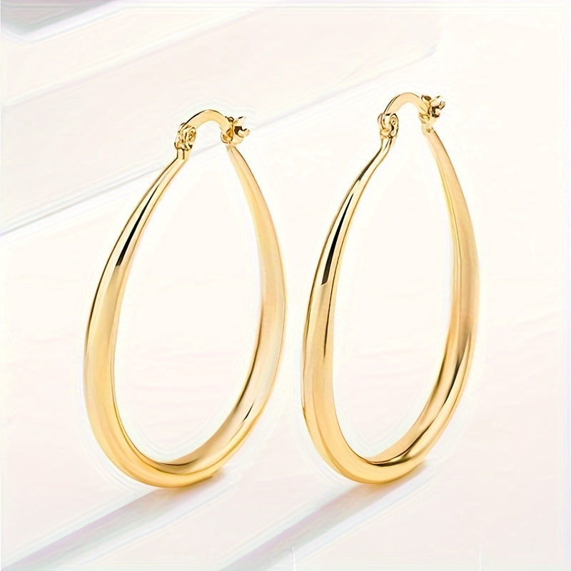 Women' Simple Hoop Earrings - Uncoated Color ( Blonde//) - Bohemian Retro Minimalist Jewelry Gift Suitable for Christmas, Daily Wear & Year-Round - No Plating Hoops