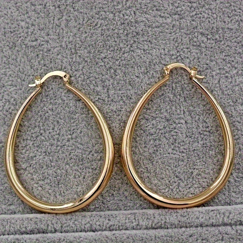 Women' Simple Hoop Earrings - Uncoated Color ( Blonde//) - Bohemian Retro Minimalist Jewelry Gift Suitable for Christmas, Daily Wear & Year-Round - No Plating Hoops