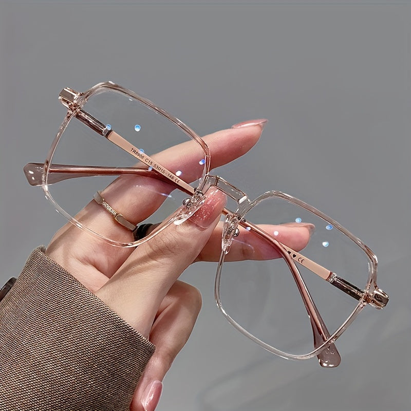 Anti-blue light glasses frames Ultra-Thin Clear Frame Glasses with Heart Pattern Leg, Gender-Neutral Minimalist Eyewear, Teen s Trendy and Elegant Non-Prescription Glasses Perfect for Daily Wear, Street Photography and Fashionable Outings
