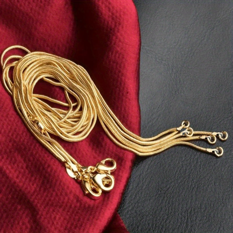 5 Pcs/ 1 Pcs Unisex Snake Chain Necklace Set - Versatile & Elegant, Perfect for Wedding & Party Accessory, High-Quality Craftsmanship, Durable Design, Multiple Lengths (16/ 18/ 20/ 22/ 24/ 26/ 28/ 30inch)