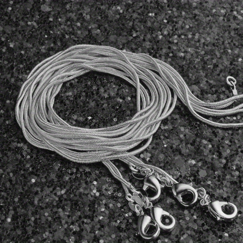 5 Pcs/ 1 Pcs Unisex Snake Chain Necklace Set - Versatile & Elegant, Perfect for Wedding & Party Accessory, High-Quality Craftsmanship, Durable Design, Multiple Lengths (16/ 18/ 20/ 22/ 24/ 26/ 28/ 30inch)