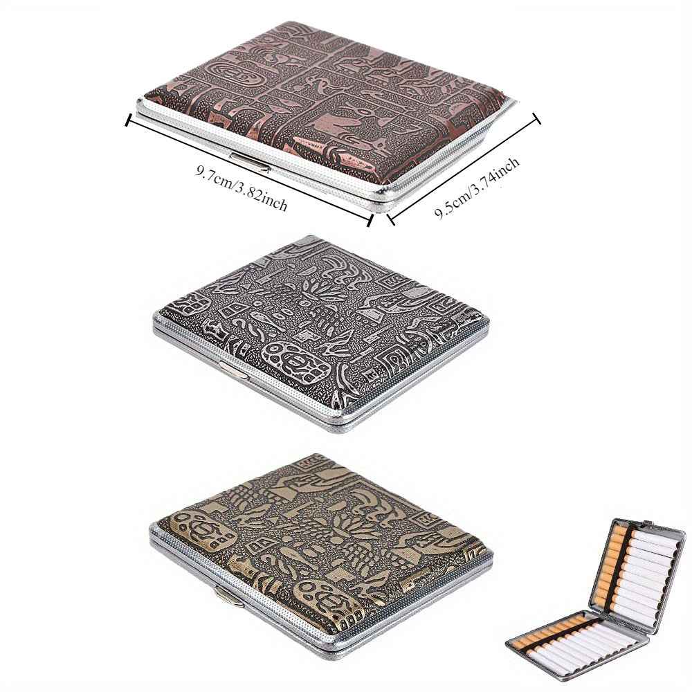 3 Pieces Cigarette Case Made of Leather and Metal, Waterproof Creative Storage Cigarette Box, Cigarette Box with Snap Closure for Men and Women
