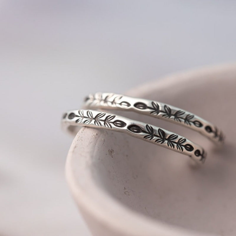 925 Sterling Silver Handmade Jewelry Hoop Earrings, Hypoallergenic Jewelry Gifts for Her, Stamped Everyday Earrings