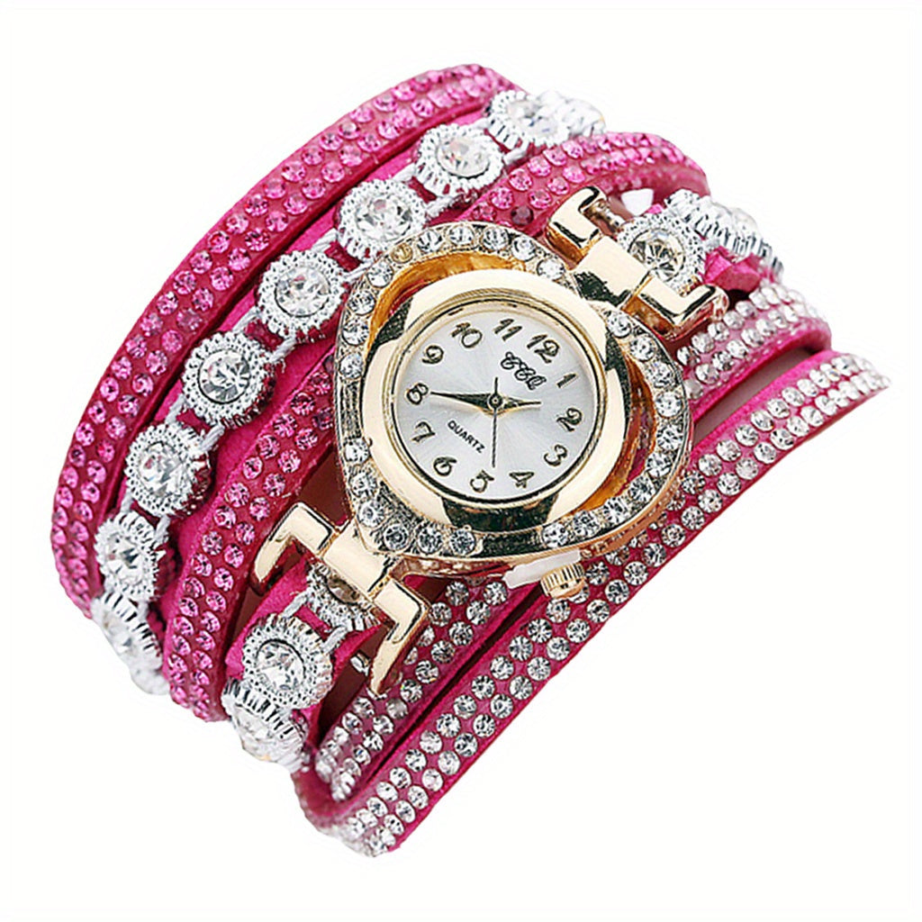 Ladies' Luxury Rhinestone Bracelet Wristwatch Multilayer Analog Watch Birthday Christmas New Year Gifts