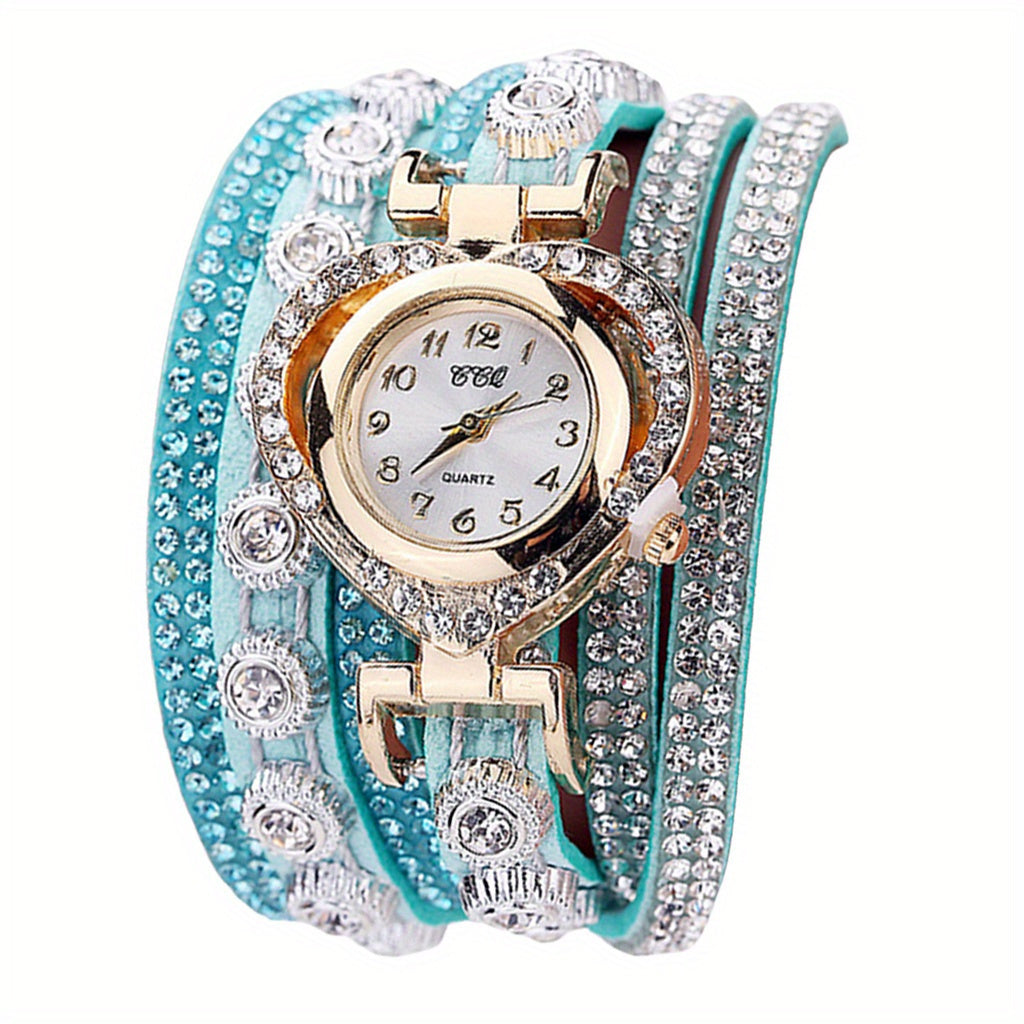 Ladies' Luxury Rhinestone Bracelet Wristwatch Multilayer Analog Watch Birthday Christmas New Year Gifts