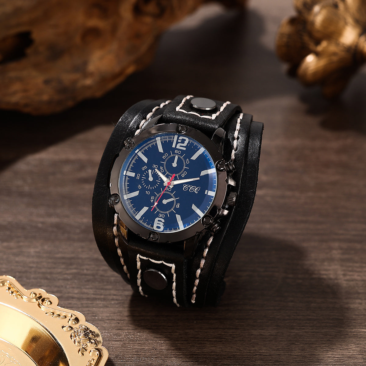 Retro PU Leather Watch Bracelet, Versatile and Fashionable for Men and Women, Hip-hop PU Leather Bracelet Watch Gift