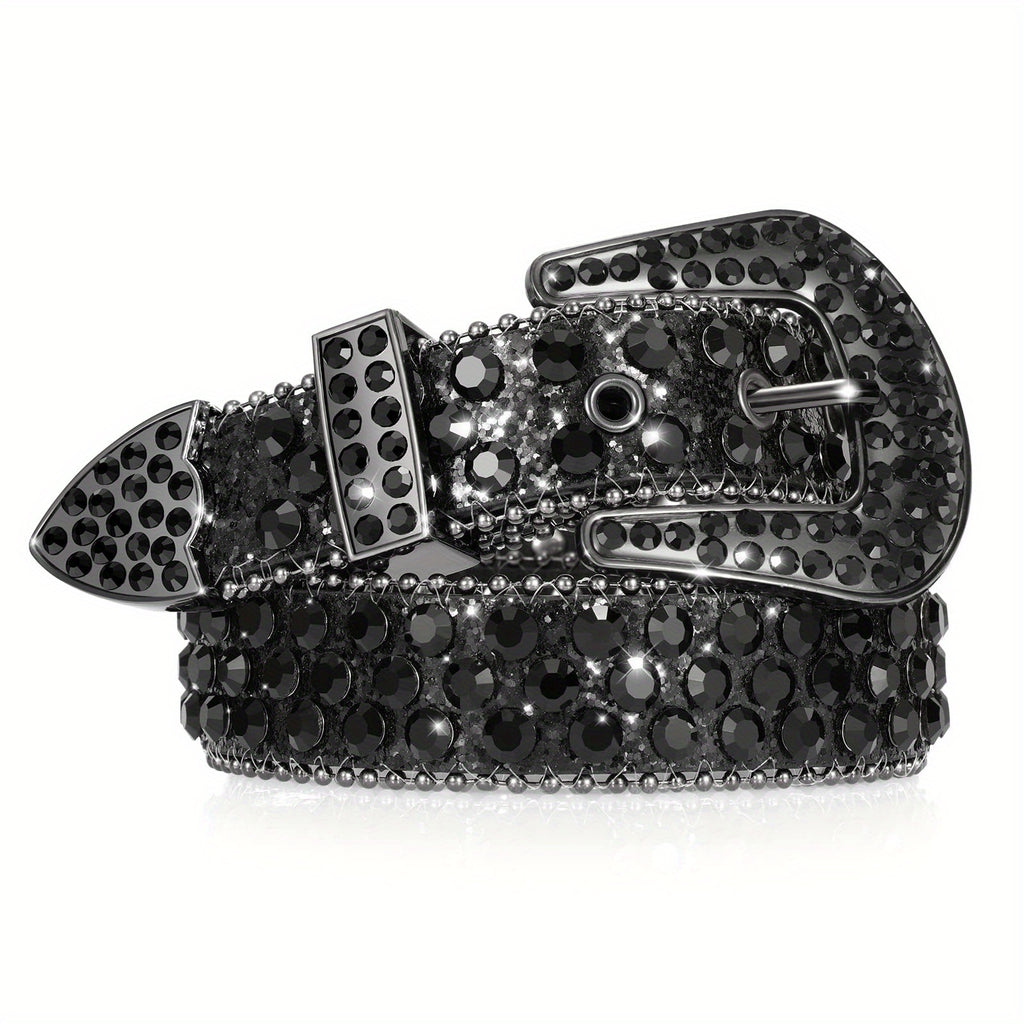 1pc Women's Polka Dot Rhinestone Belt - Red PU with Shiny Alloy Buckle, Casual Street Style Accessory | Wet Wipe Clean | Fashion Gift for School or Halloween