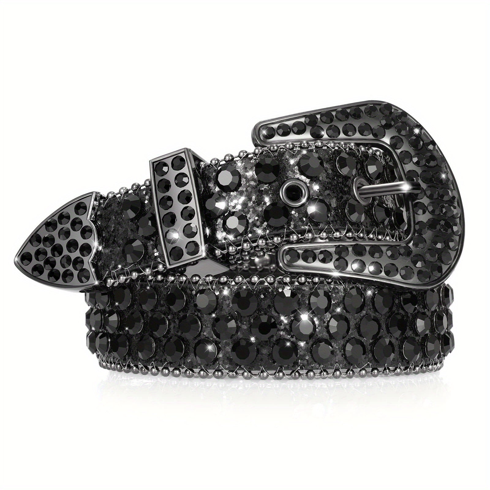 1pc Women's Polka Dot Rhinestone Belt - Red PU with Shiny Alloy Buckle, Casual Street Style Accessory | Wet Wipe Clean | Fashion Gift for School or Halloween