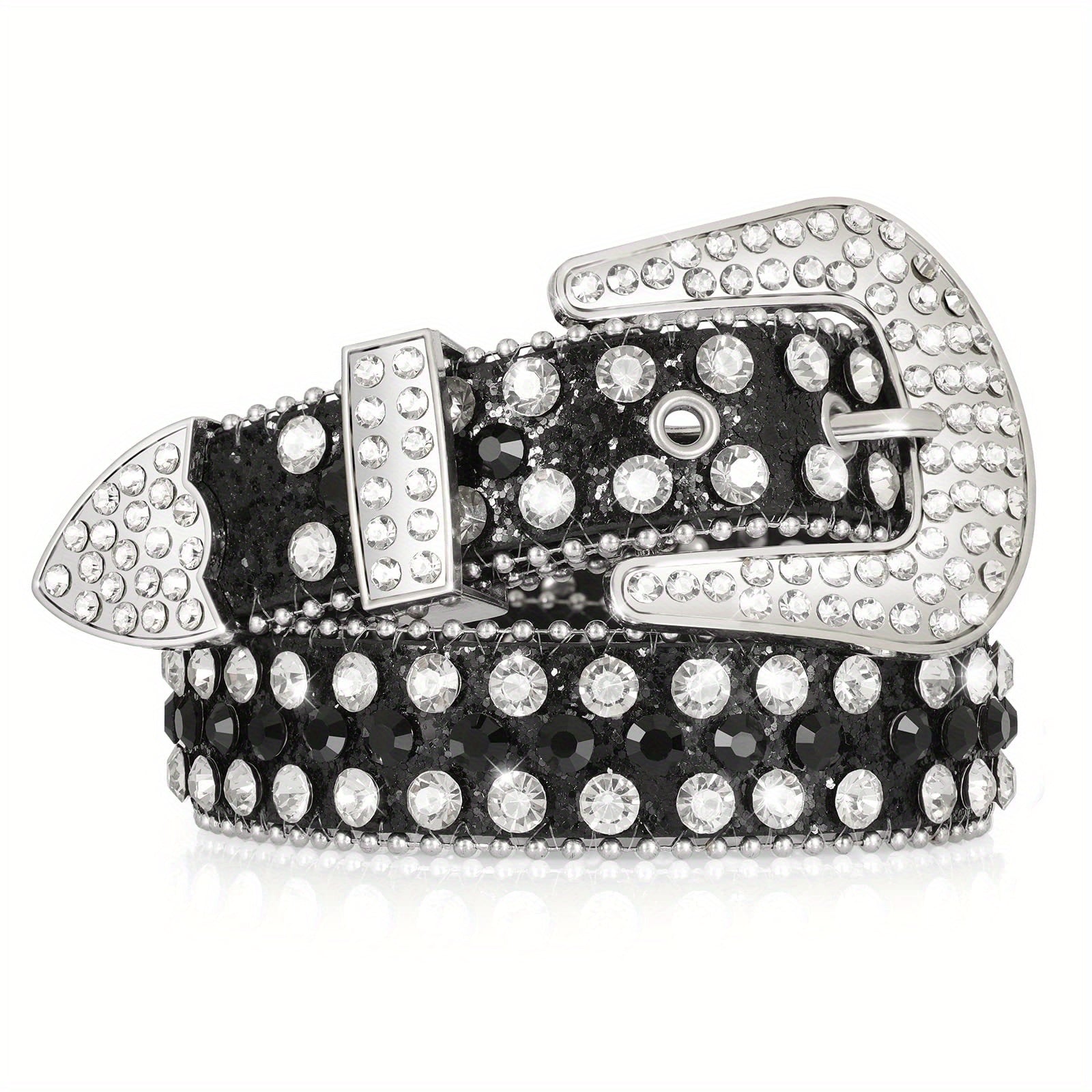 1pc Women's Polka Dot Rhinestone Belt - Red PU with Shiny Alloy Buckle, Casual Street Style Accessory | Wet Wipe Clean | Fashion Gift for School or Halloween