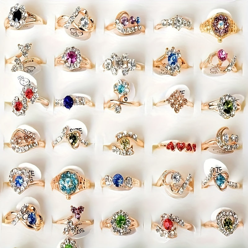 [Perfect Gift] 10pcs/Set Random Vibrant Stainless Steel Stacking Rings with Colorful Faux Gems - Durable, Hypoallergenic, and Adjustable - Perfect for Women's Party Favors, Casual Attire, and Gift Giving