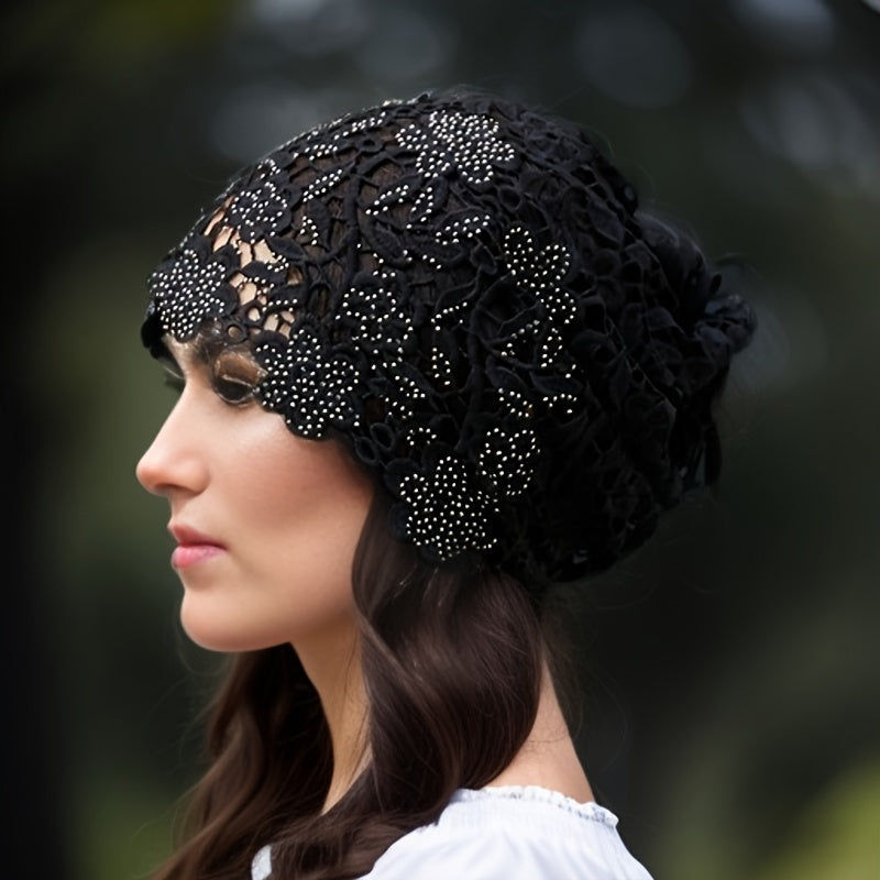 Delicate Lace Hat - Amphibious Hollow Design, Lightweight Beanie for Women