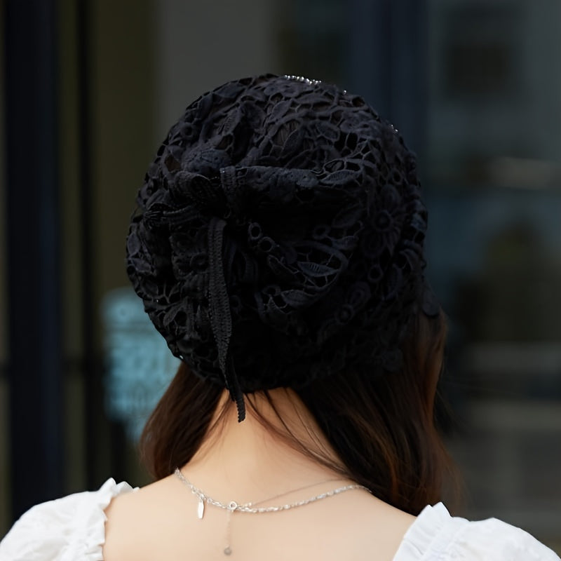 Delicate Lace Hat - Amphibious Hollow Design, Lightweight Beanie for Women