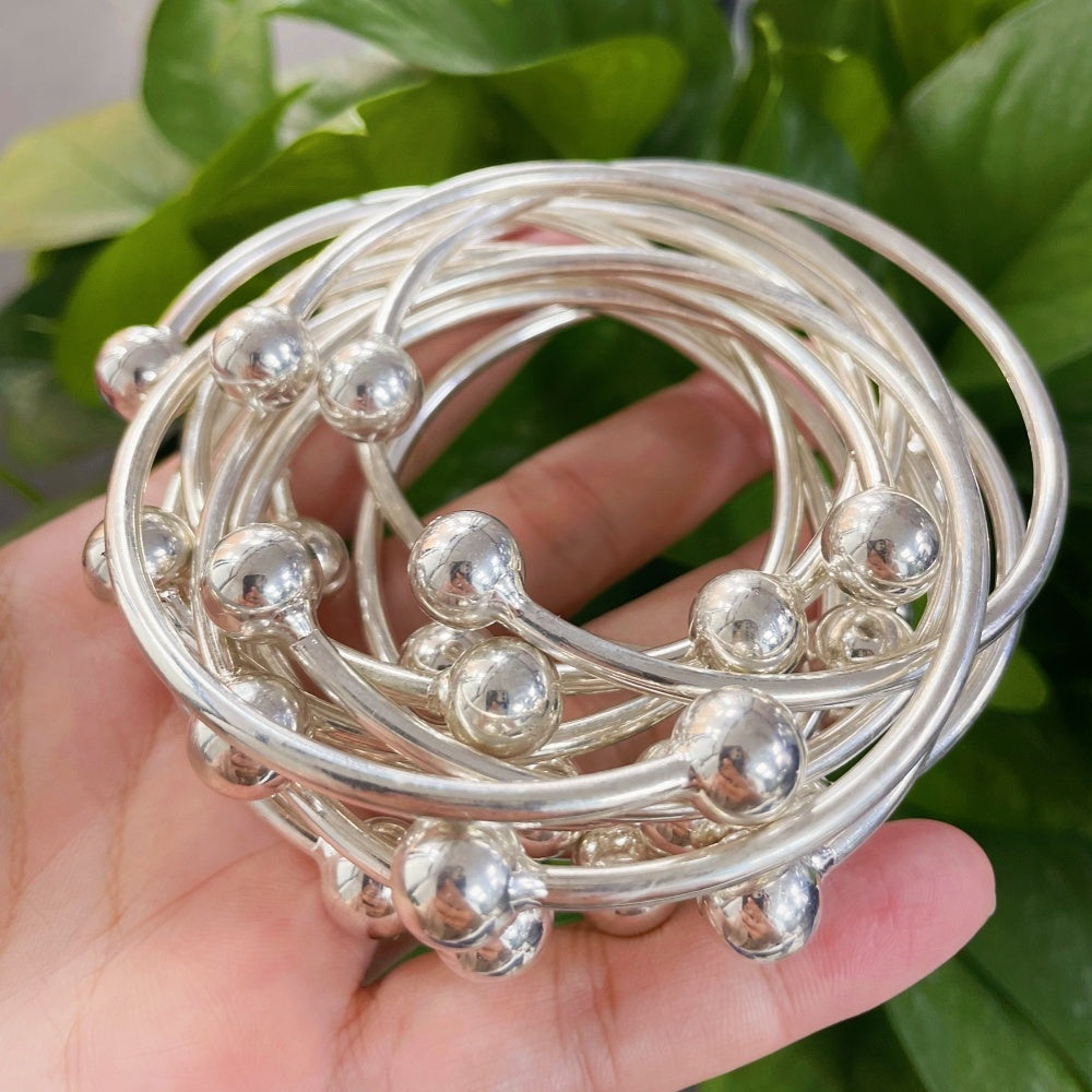 Handmade Thick West Indian Bangle - Heavy Stacking Boho Jewelry Suitable for Women, Retro Indian Bangles for Daily Wear & Special Events, Stackable Bangle Gift