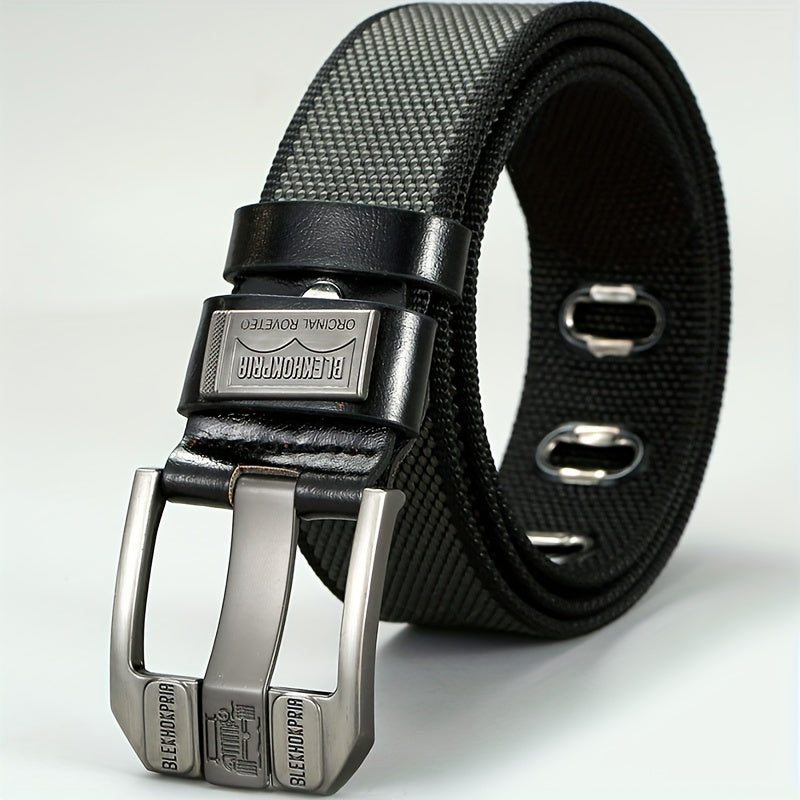 1pc Simple Style Men's Women's Belt with Non-hole Sliding Buckle Durable Flexible Belt Large Size Alloy Square Buckle Multi-functional Accessories Ideal for Gift Gifts Halloween Christmas Holiday Gifts