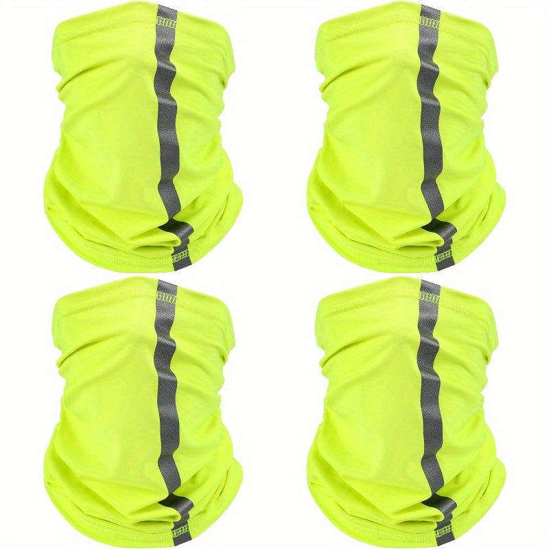 4pcs Reflective Neck Gaiters Visibility Neon Safety Bandana Wind Dust Scarf Bandanas