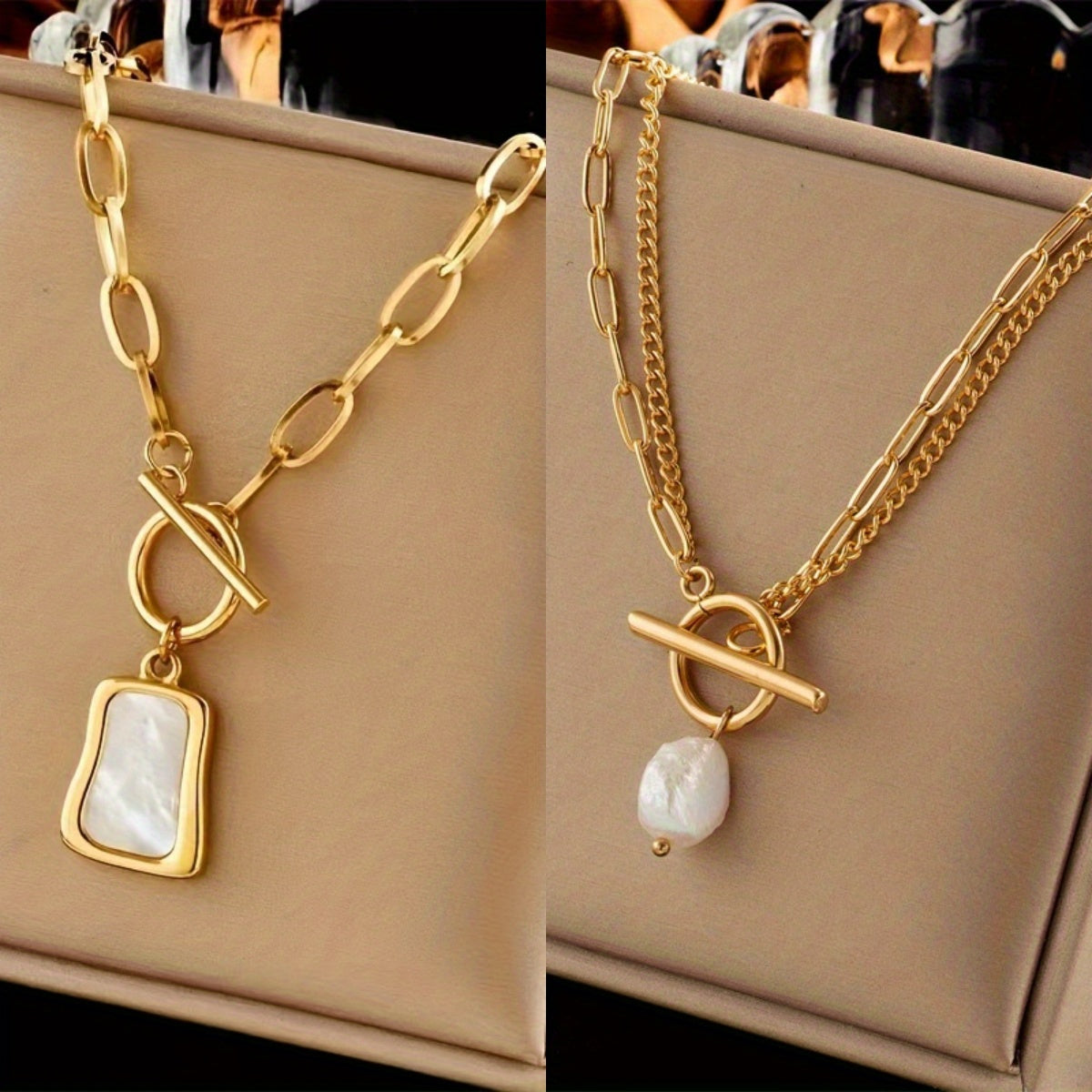 Set of 2 316L 316L Stainless Steel Necklaces Featuring a Thick Chain And Oval Pendant, Perfect for Exquisite Gifts. Ideal for Daily Wear, Parties, And As Trendy Presents for Friends And Family, Packaged in an OPP Bag