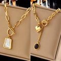 Set of 2 316L 316L Stainless Steel Necklaces Featuring a Thick Chain And Oval Pendant, Perfect for Exquisite Gifts. Ideal for Daily Wear, Parties, And As Trendy Presents for Friends And Family, Packaged in an OPP Bag