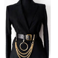 Street Punk Women Circle & Chain Decor Fashion Belt For Dress Decoration And Jeans Pants