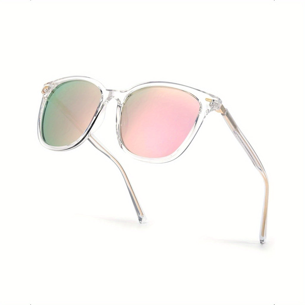 Women's Polarized Fashion Glasses with Mirrored Lens & Protection - Trendy & Stylish Large Glasses
