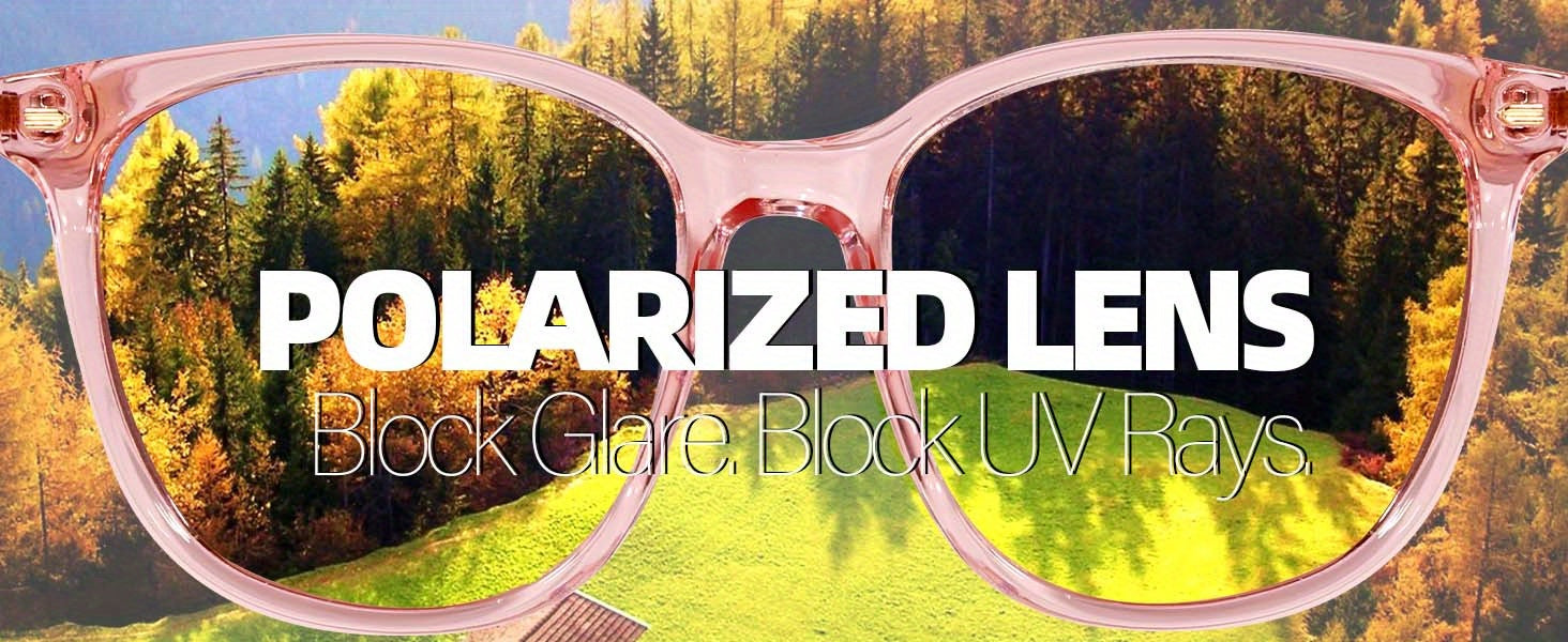 Women's Polarized Fashion Glasses with Mirrored Lens & Protection - Trendy & Stylish Large Glasses