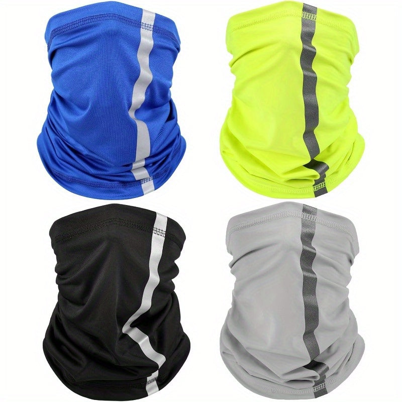 4pcs Reflective Neck Gaiter Visibility Neon Safety Bandana Wind Dust Scarf Bandanas