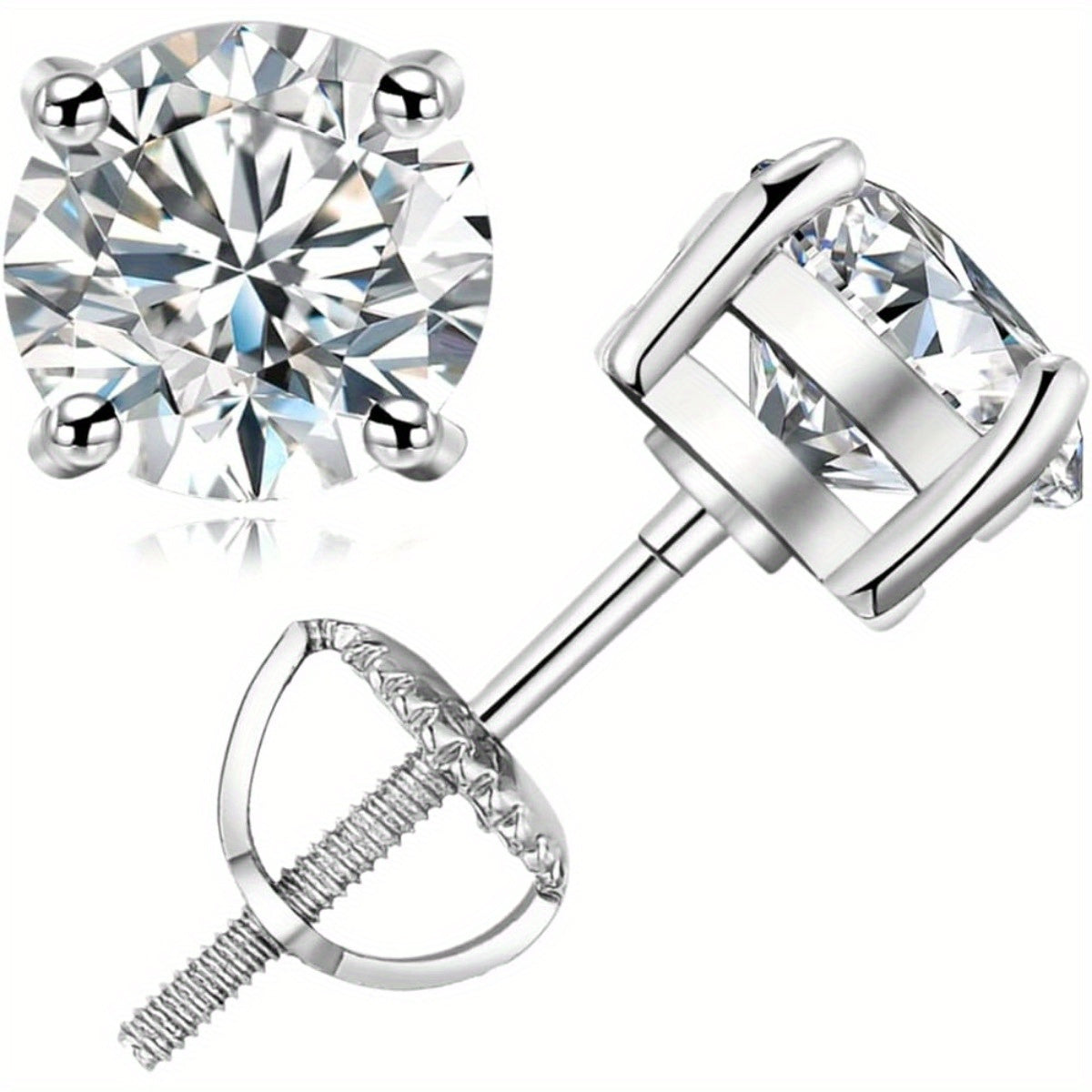 A Pair of Moissanite Bead Earrings 925 Silvery Earrings Gifts for Both Men and Women for Girlfriends