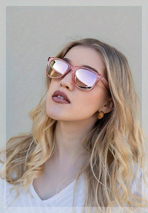 Enafad Classic Polarized Glasses for Women – Trendy Oversized Square Mirrored Fashion Shades with UV400 Protection