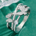 925 Siver Exquisite Ring with Multi-layer Design, Featuring A Cute Butterfly Encrusted with Sparkling Synthetic Synthetic Zirconia On The Band. Available In Various Sizes, Perfect for Pairing with Everyday Outfits, Symbolizing Romance And Beauty.