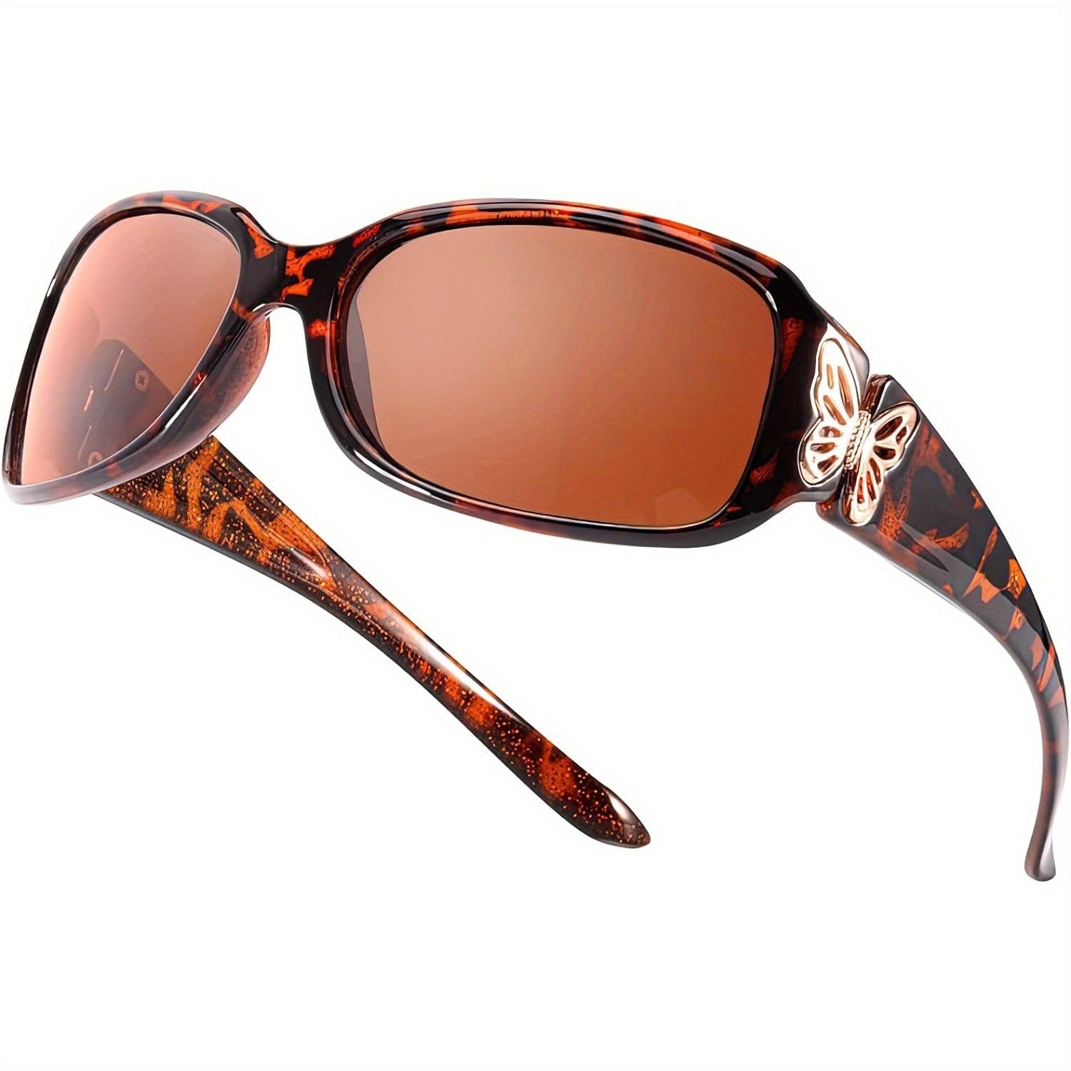 COOLEAR Sunglasses for Polarized UV400 Protection Wrap Around Sunglasses Trendy Butterfly Decor Fashion Accessories.Suitable for Men And Women.