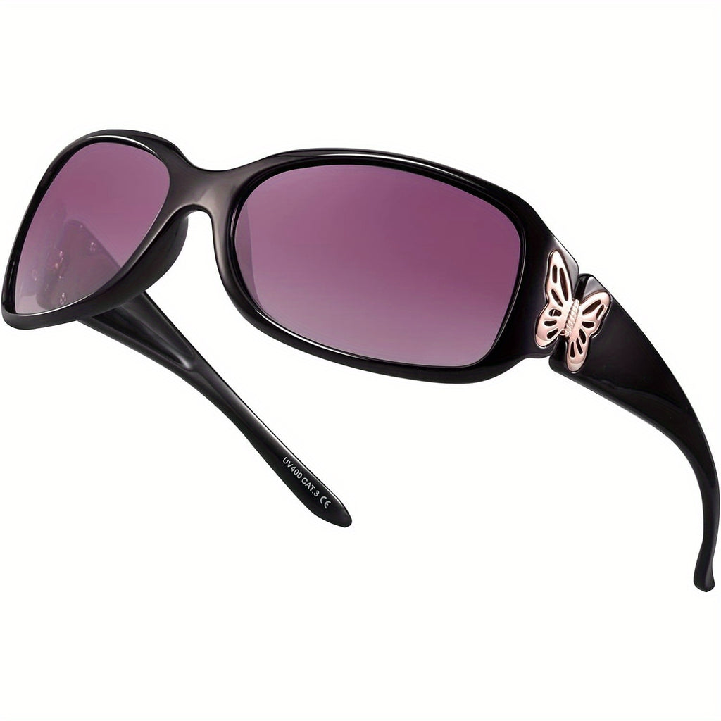 COOLEAR Sunglasses for Polarized UV400 Protection Wrap Around Sunglasses Trendy Butterfly Decor Fashion Accessories.Suitable for Men And Women.
