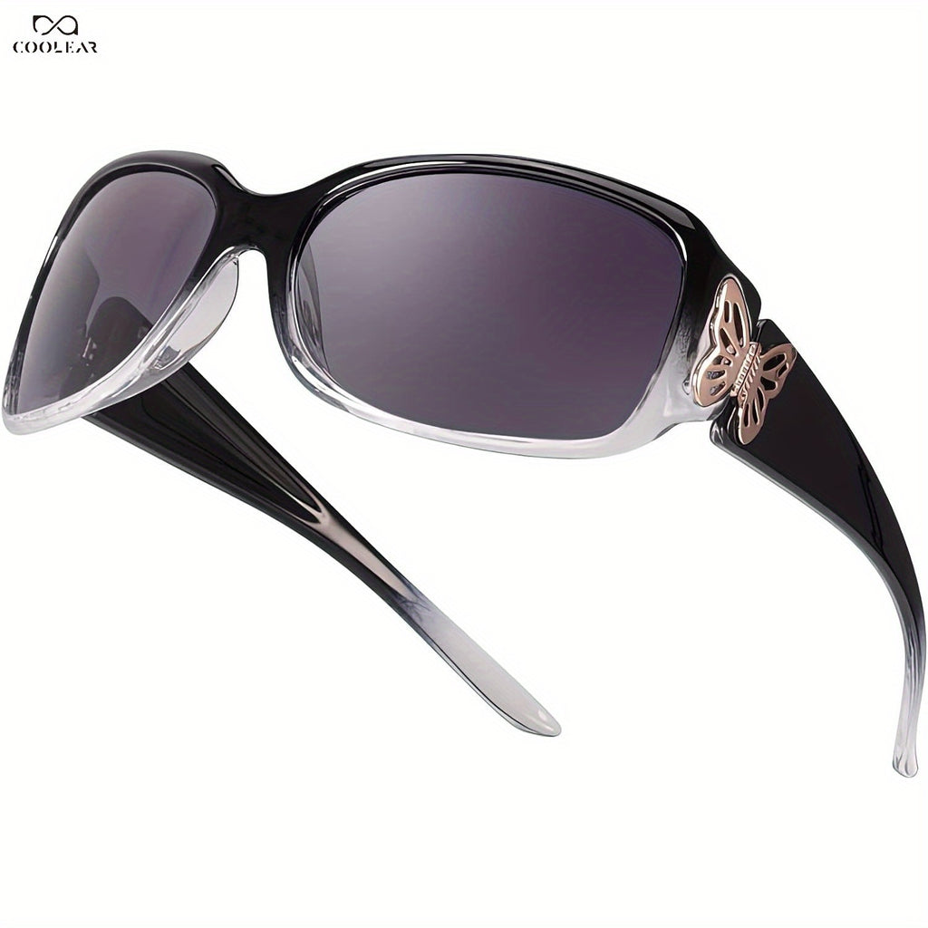 COOLEAR Sunglasses for Polarized UV400 Protection Wrap Around Sunglasses Trendy Butterfly Decor Fashion Accessories.Suitable for Men And Women.