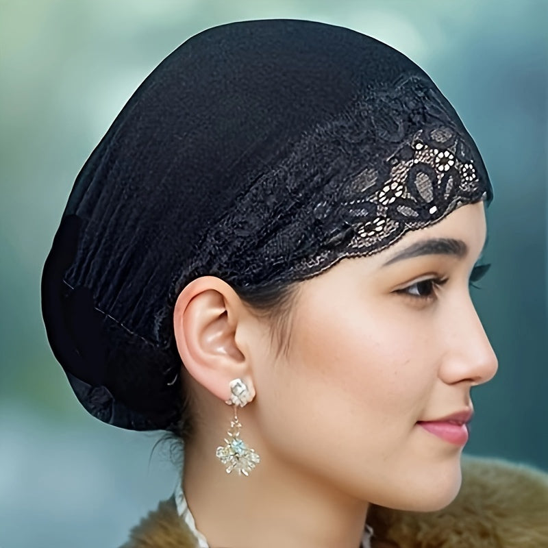 Chic Women'S Scarf with Lace Trim, Designed to Be Slightly Absorbent - Made from Stretchy, Soft, And Breathable Material for Everyday Use During Ramadan | Novelty Clothing And Additions for Women