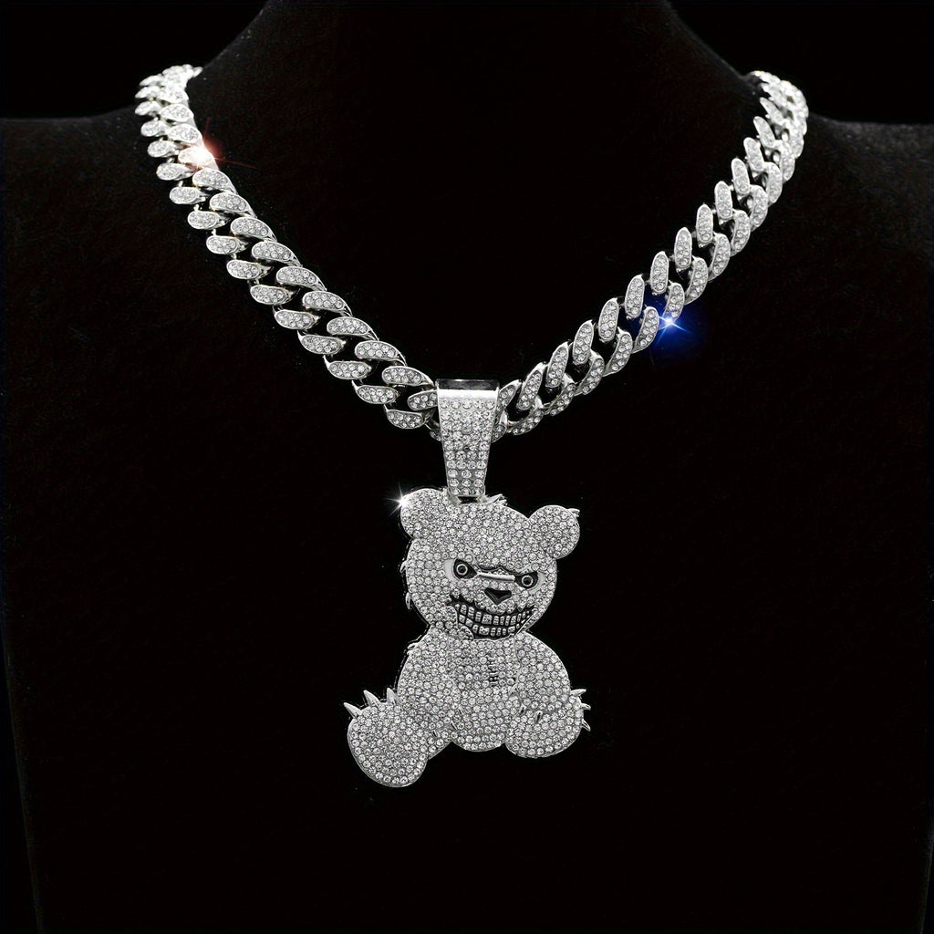 The Hip-hop Bear Pendant 925 is perfect for daily wear at parties, music festivals and gatherings