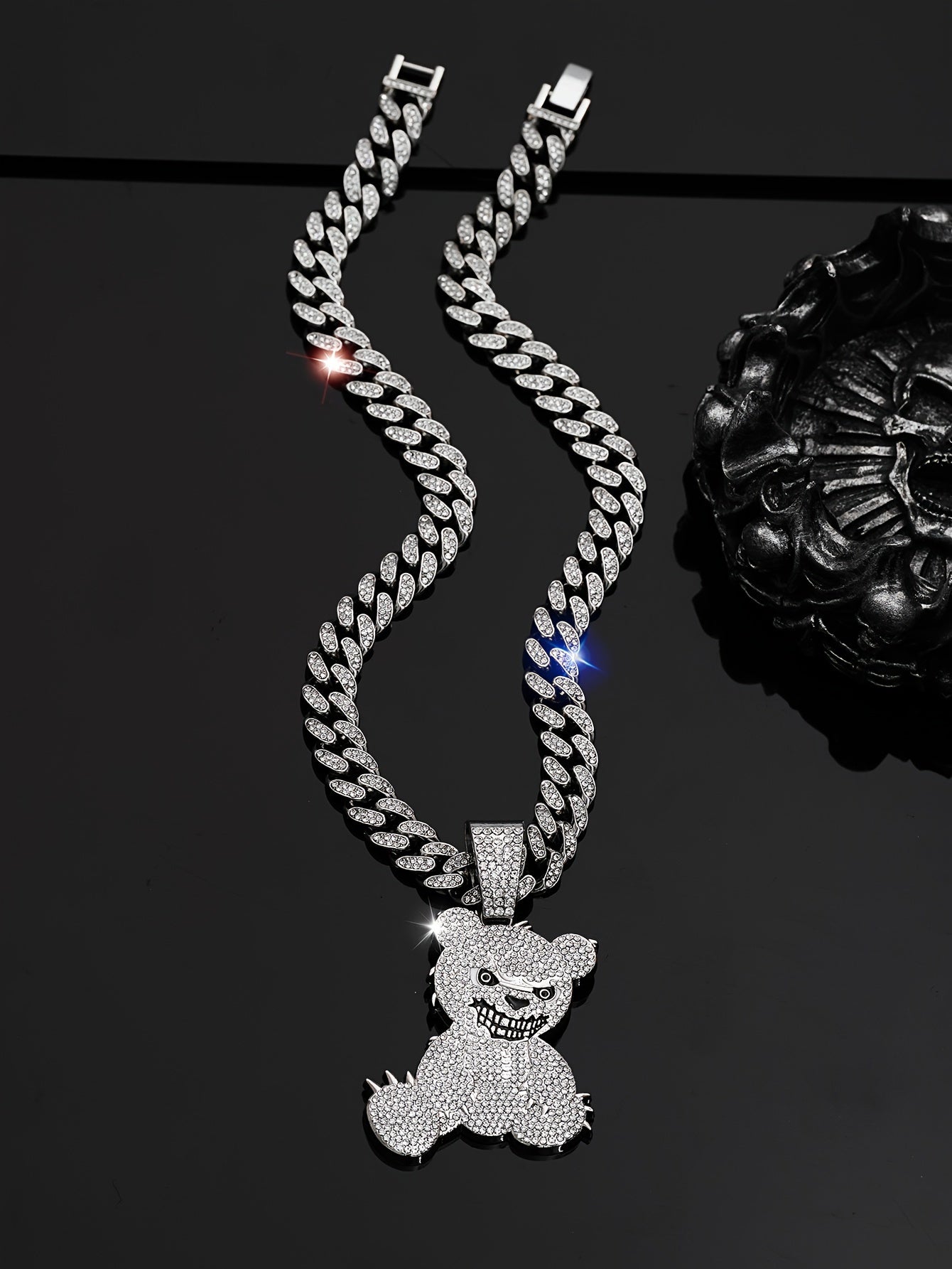 The Hip-hop Bear Pendant 925 is perfect for daily wear at parties, music festivals and gatherings