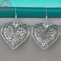 [Hypoallergenic Elegant Jewelry] 1 Pair of S925 Sterling Silver Hollow Heart Earrings - Hypoallergenic - Elegant Style Jewelry - Women's Trend Gift