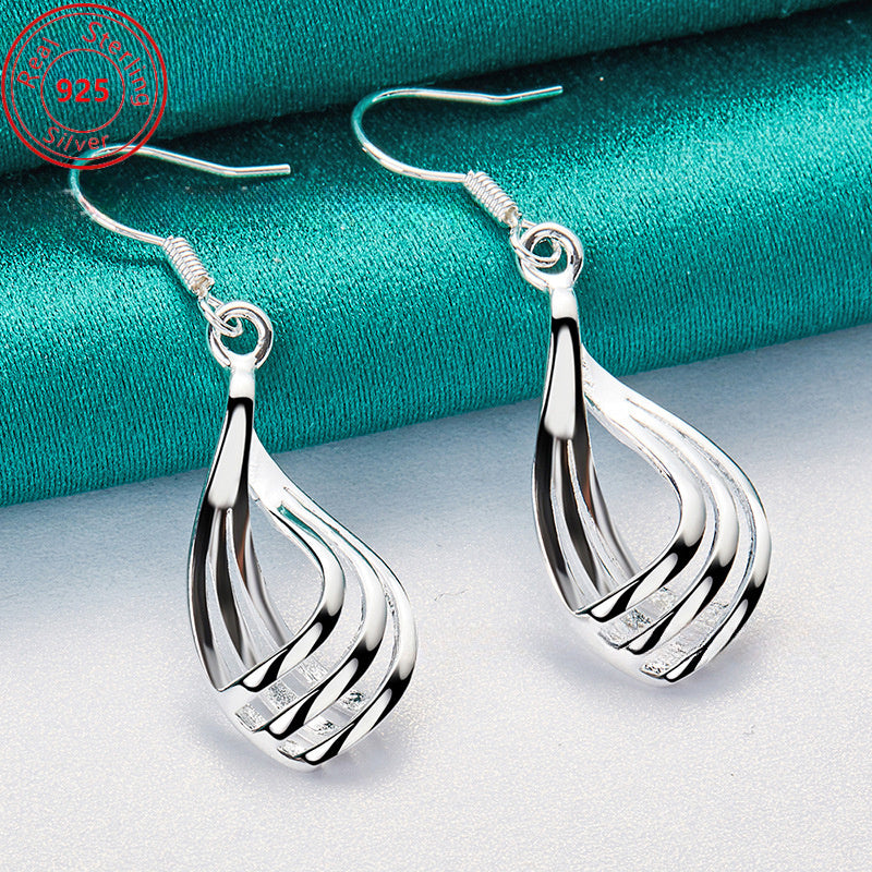 A Pair Of S925 Sterling Silver Minimalist Geometric Triple Circle Earrings - Low Allergy - Fashionable And Simple Style Jewelry - Trendy Gift For Women
