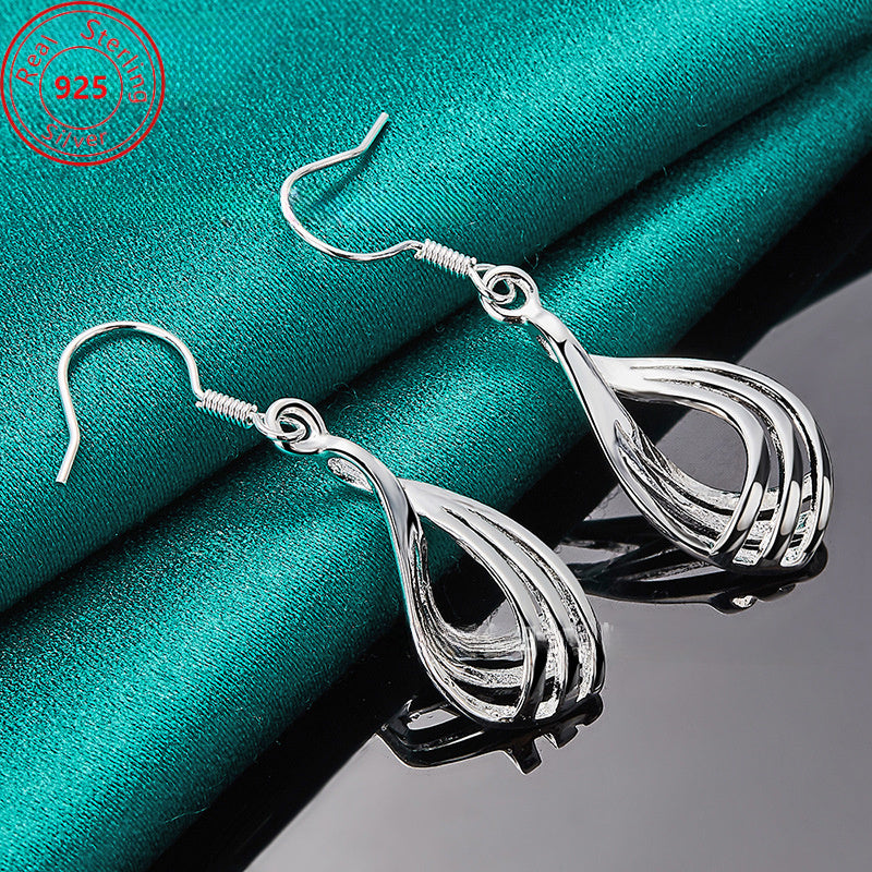 A Pair Of S925 Sterling Silver Minimalist Geometric Triple Circle Earrings - Low Allergy - Fashionable And Simple Style Jewelry - Trendy Gift For Women