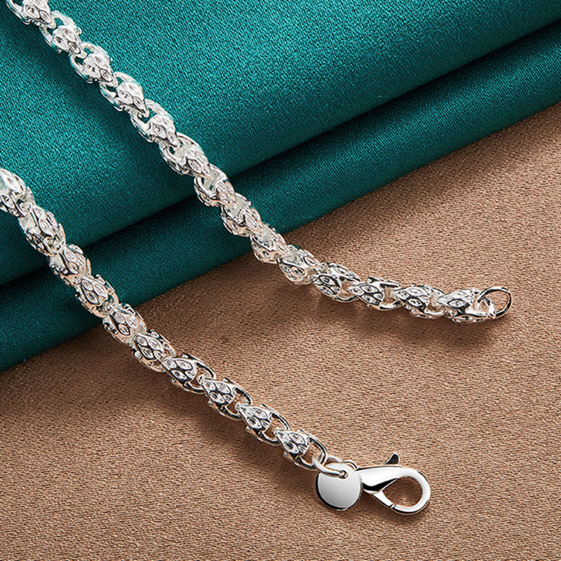 925 Sterling Silver Bamboo Chain Necklace - Hypoallergenic, Nickel Free Fashionable Jewelry, Suitable for Both Men And Women - The Perfect Gift for Any Occasion