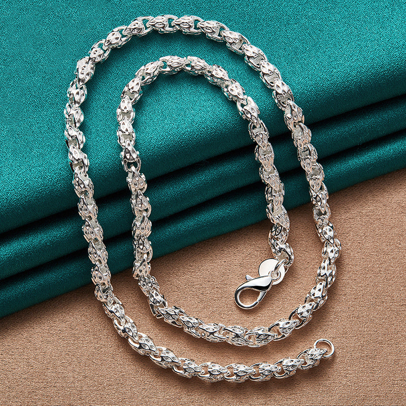 925 Sterling Silver Bamboo Chain Necklace - Hypoallergenic, Nickel Free Fashionable Jewelry, Suitable for Both Men And Women - The Perfect Gift for Any Occasion