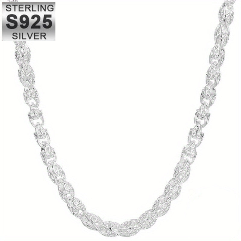 925 Sterling Silver Bamboo Chain Necklace - Hypoallergenic, Nickel Free Fashionable Jewelry, Suitable for Both Men And Women - The Perfect Gift for Any Occasion
