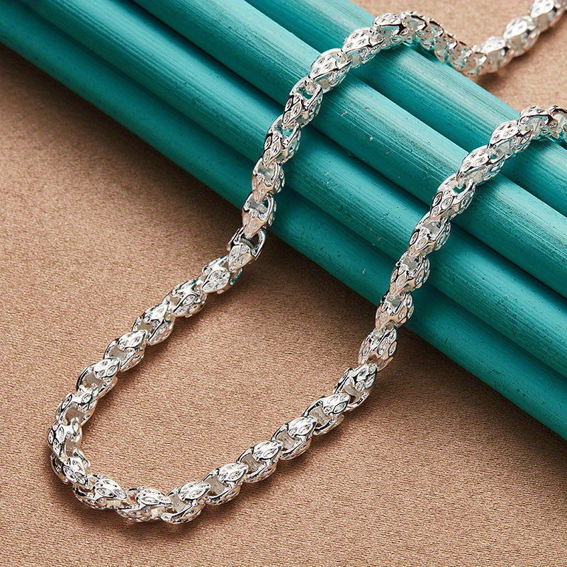 925 Sterling Silver Bamboo Chain Necklace - Hypoallergenic, Nickel Free Fashionable Jewelry, Suitable for Both Men And Women - The Perfect Gift for Any Occasion