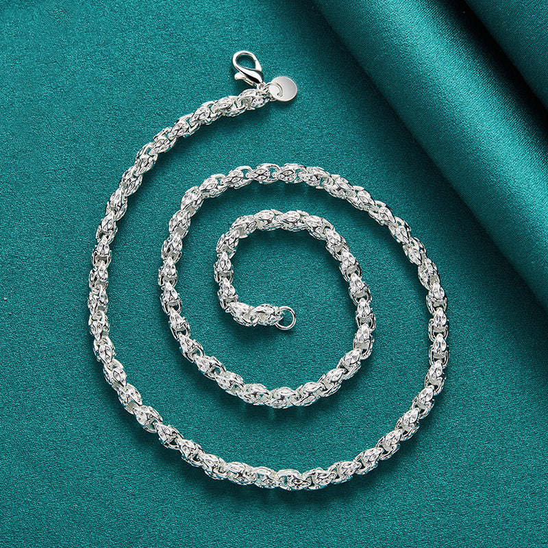 925 Sterling Silver Bamboo Chain Necklace - Hypoallergenic, Nickel Free Fashionable Jewelry, Suitable for Both Men And Women - The Perfect Gift for Any Occasion