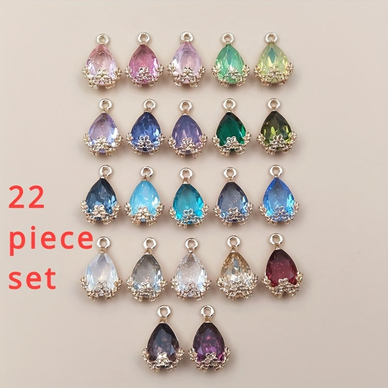 22pcs Plum Blossom Edge Water Drop Pendant Accessories Water Drop Pendant Accessories Women's Jewelry Accessories Set