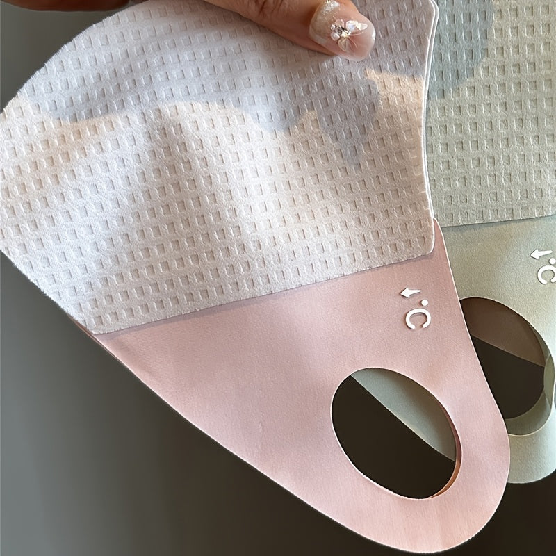 3pcs Women's Outdoor Face Masks - Breathable Ice, Lightweight & Seamless Design in Coffee, Pink & Green, Perfect for Summer Sun Shade & Casual Wear, Clothing