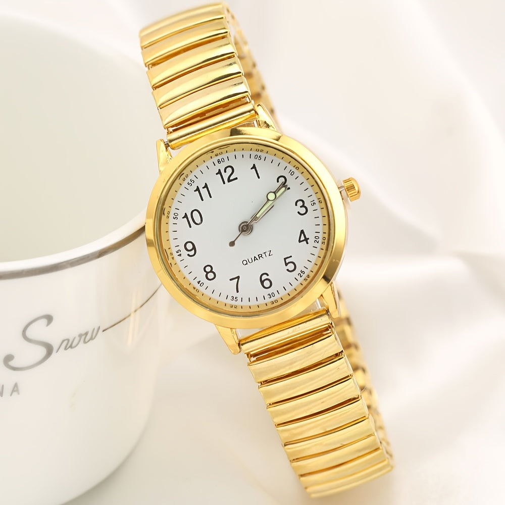 Upgraded Luminous Women'S Watch with a Fashionable Elastic Design, Adjustable Size, Sold As a Single Piece