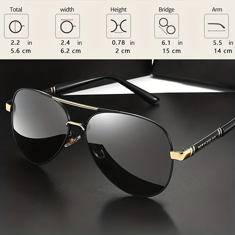 [UV Protection Polarized Lenses] Fashionable Double Bridge Fashion Glasses for Both Men And Women, Ideal for Hiking, Fishing,,, UV Protection, Featuring Polarized Lenses for Eye Protection, Stylish Design for Casual Attire, Perfect As A Gift
